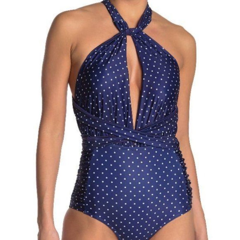 Nicole Miller convertible‎ polka dot swimsuit
